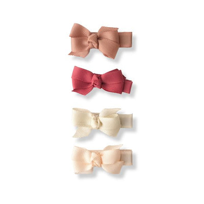 Bows Pink Earthy Shades Set of 4 Baby Hair Clips