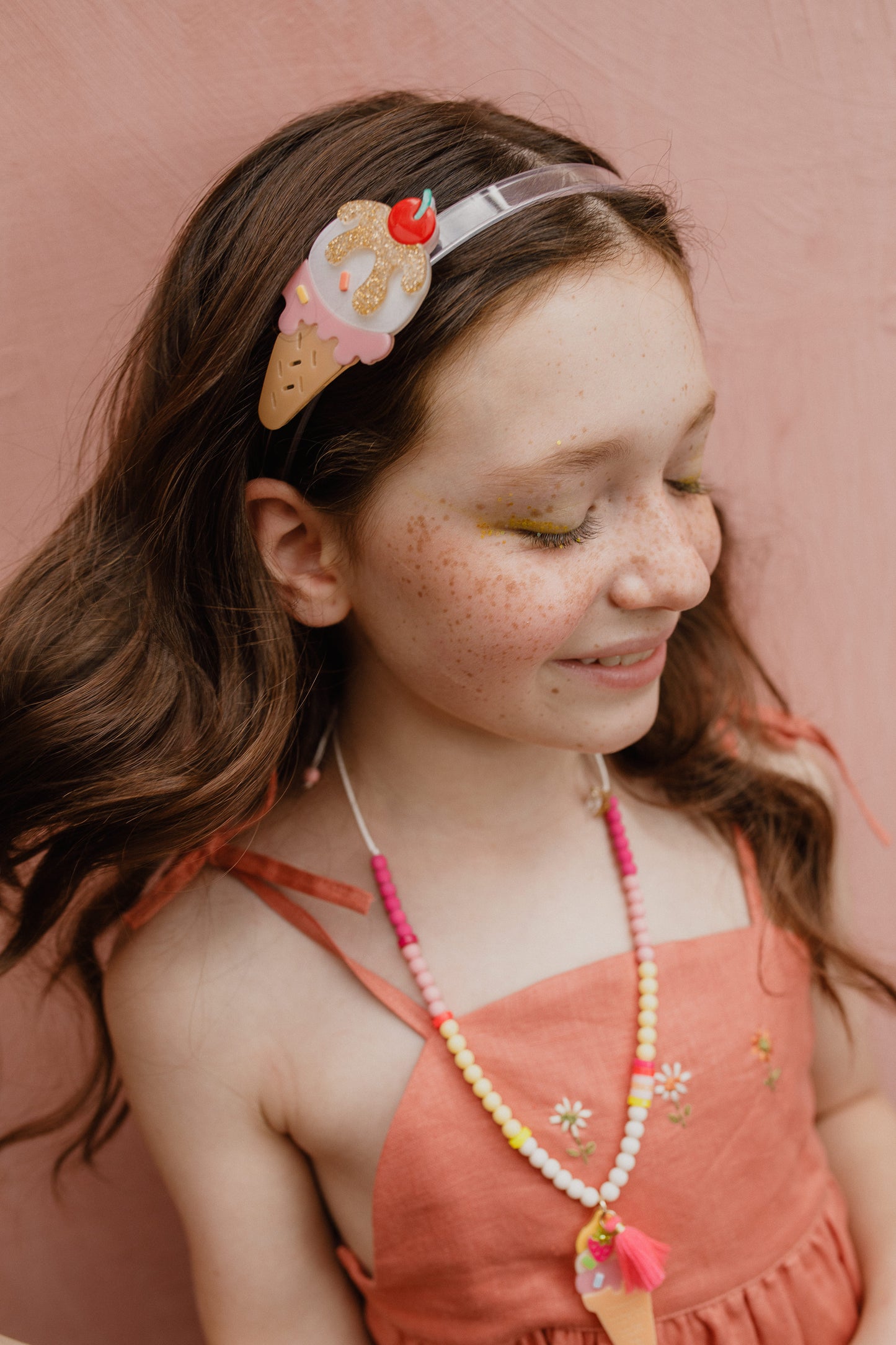 Ice Cream Glitter Gold Headband - SUM24