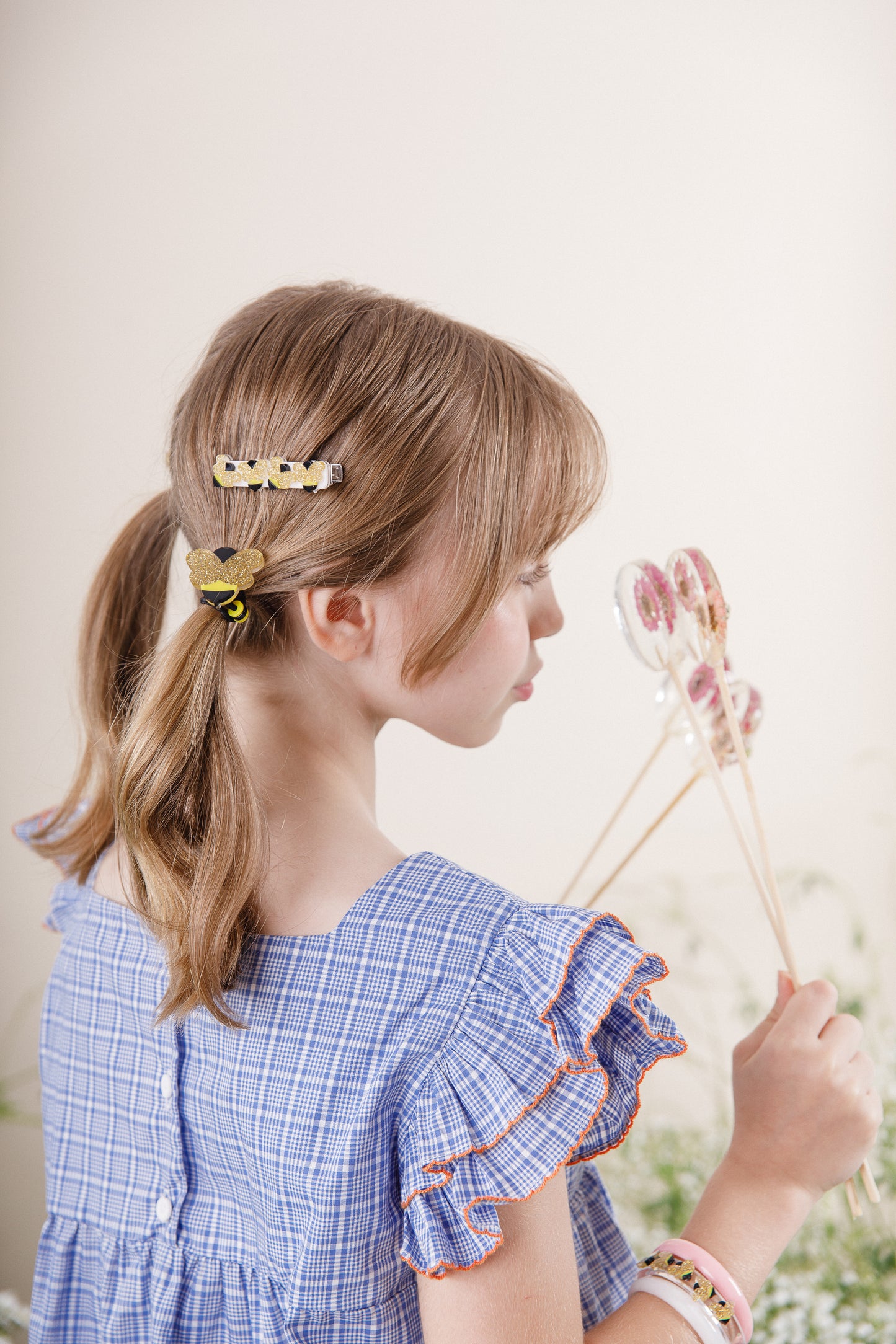 SPR - Bees Kind and Pink Bow Hair Clips