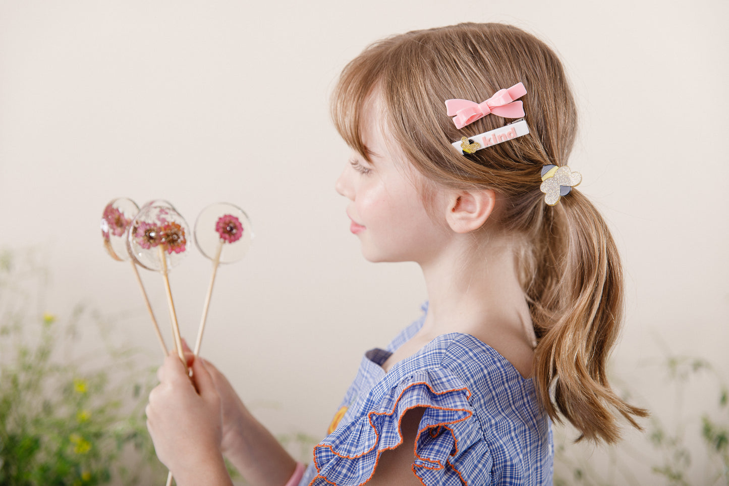 SPR - Bees Kind and Pink Bow Hair Clips