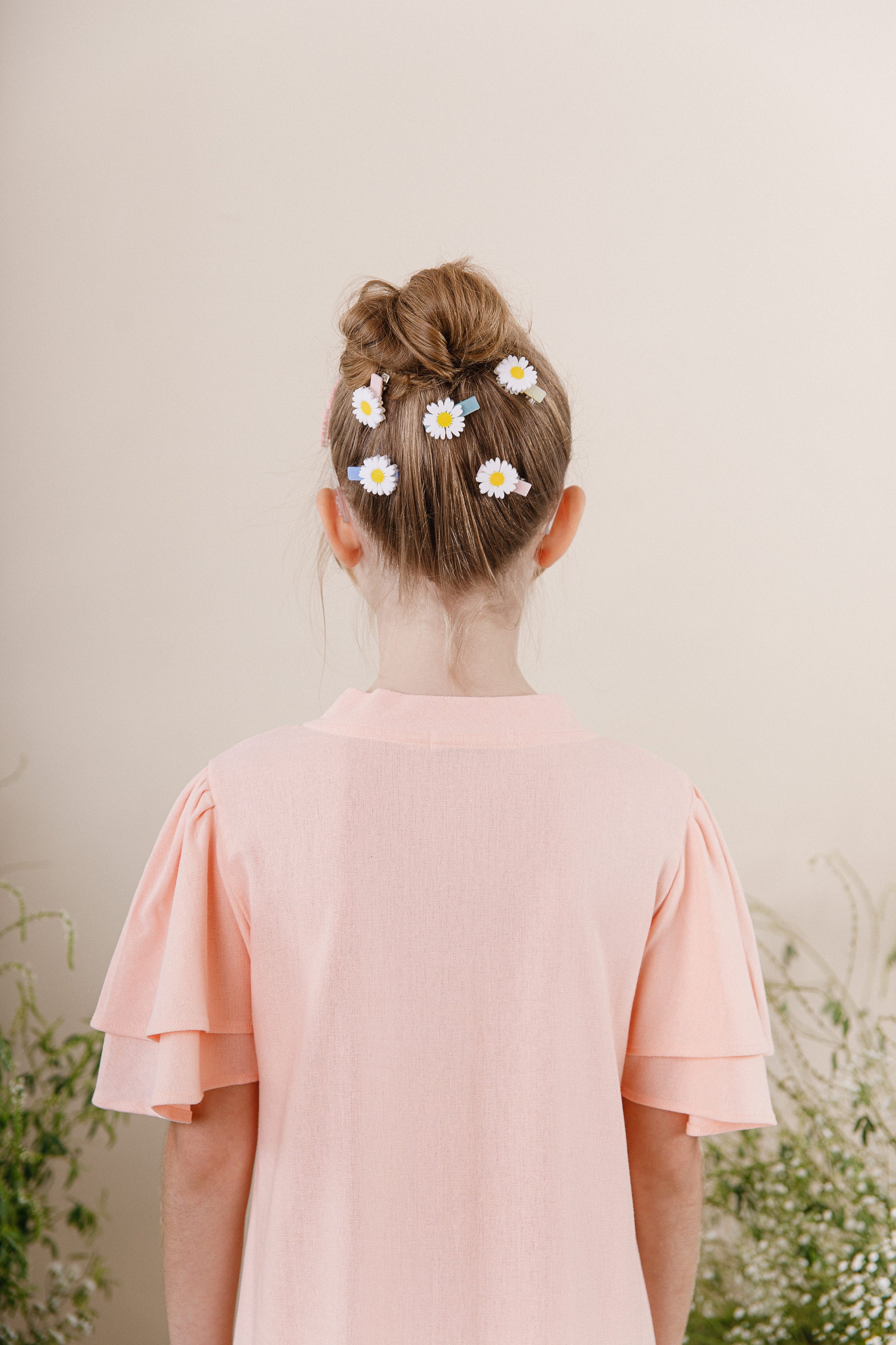 SPR - Daisies White Blue Pink Hair Clips