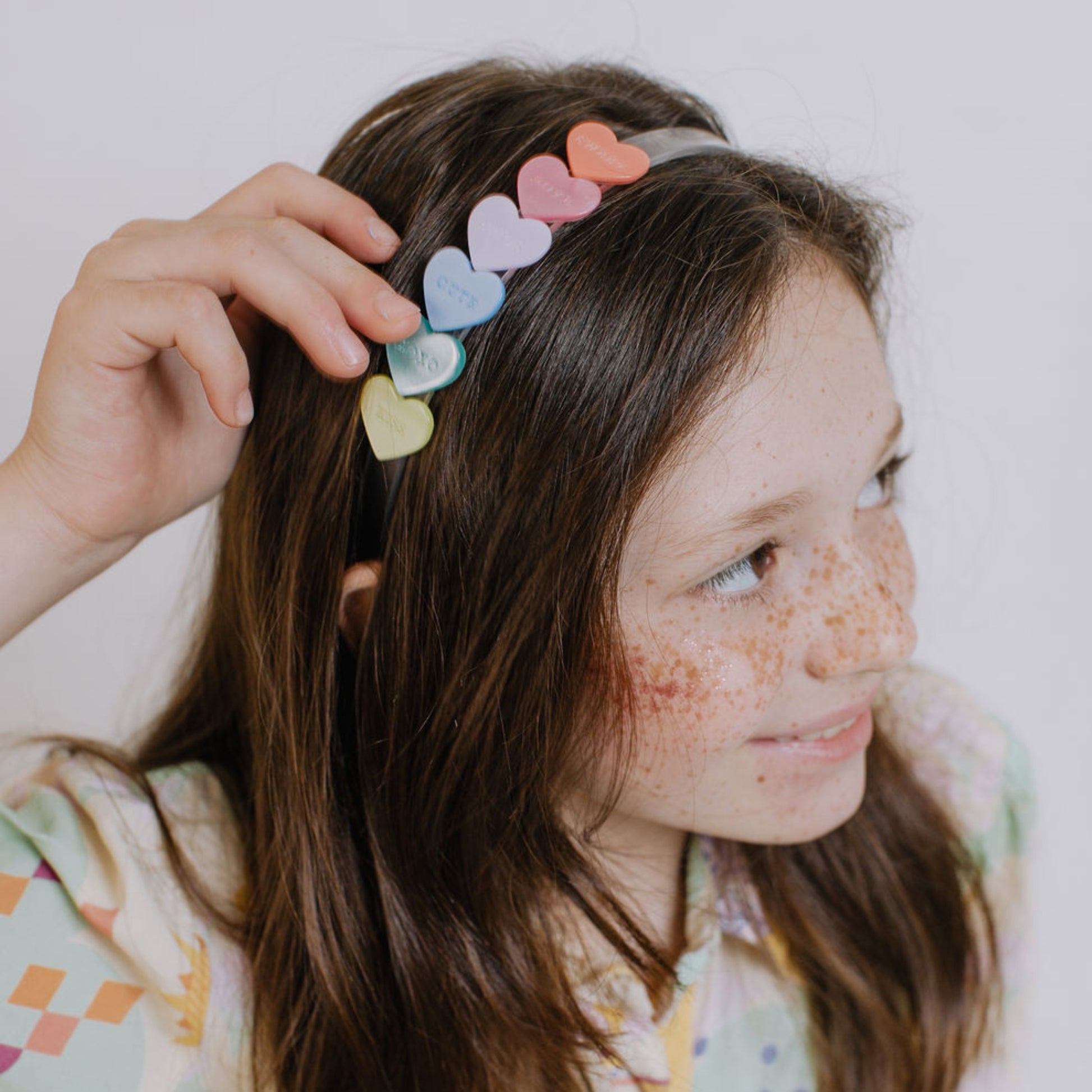 Candy Hearts Headband & Love Pearlized Pastel Combo -VAL24