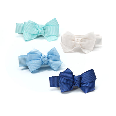 SPR - Baby Bows Fabric Blue Shades Hair Clips