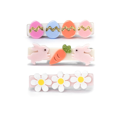 SPR - Eggs Bunnies and Daisies Hair Clips