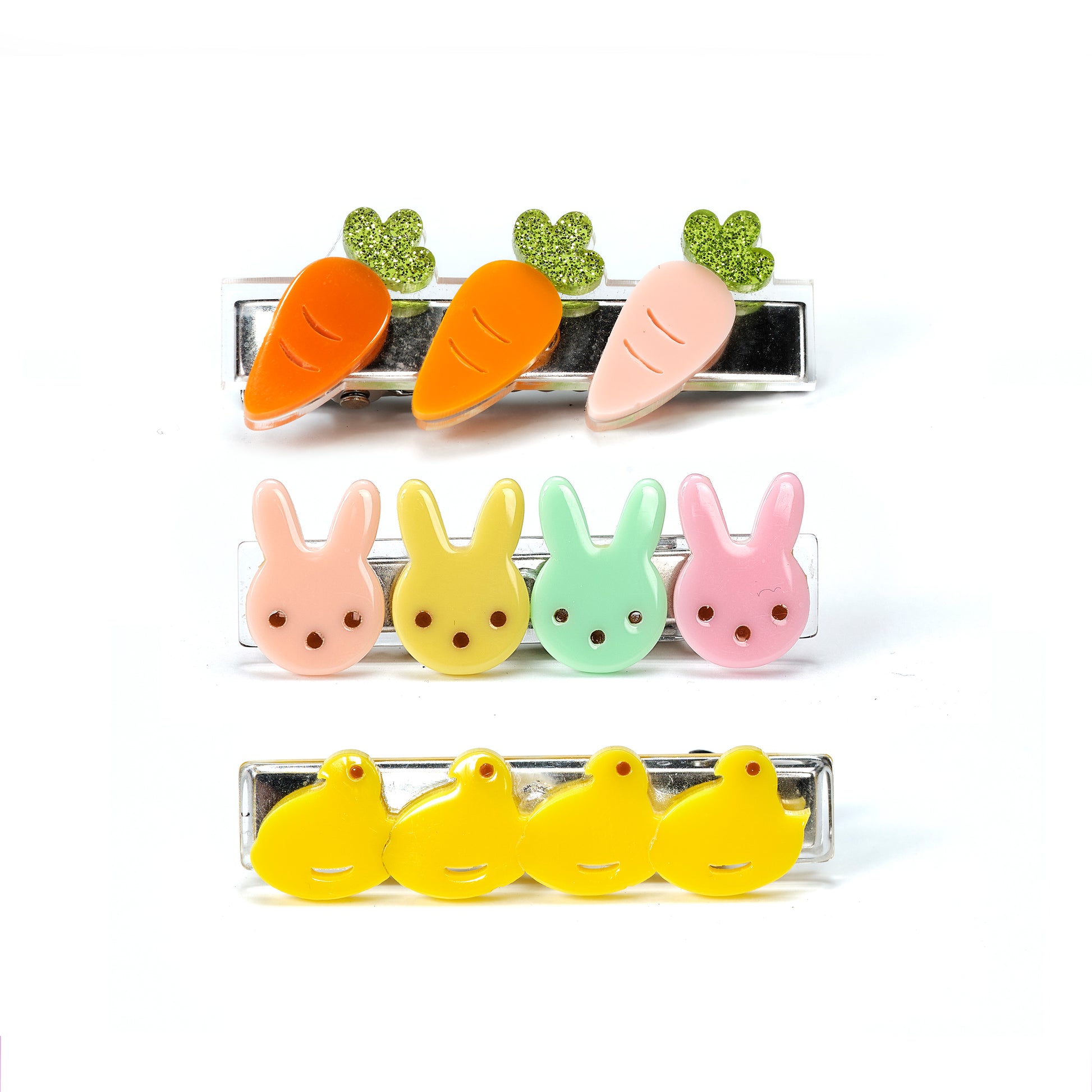 SPR - Bunnies Carrots and Chicks Hair Clips