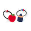 Apple and Pencil Navy Hair Ties - BTS24