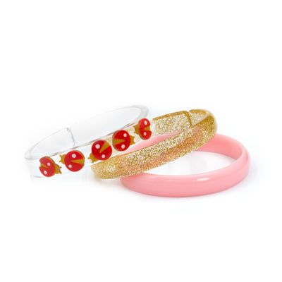 SPR - Ladybug Glitter Gold Bangles