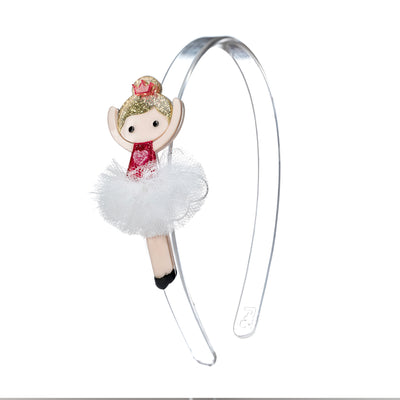 VAL25 - Ballerina Heart White Tutu Headband