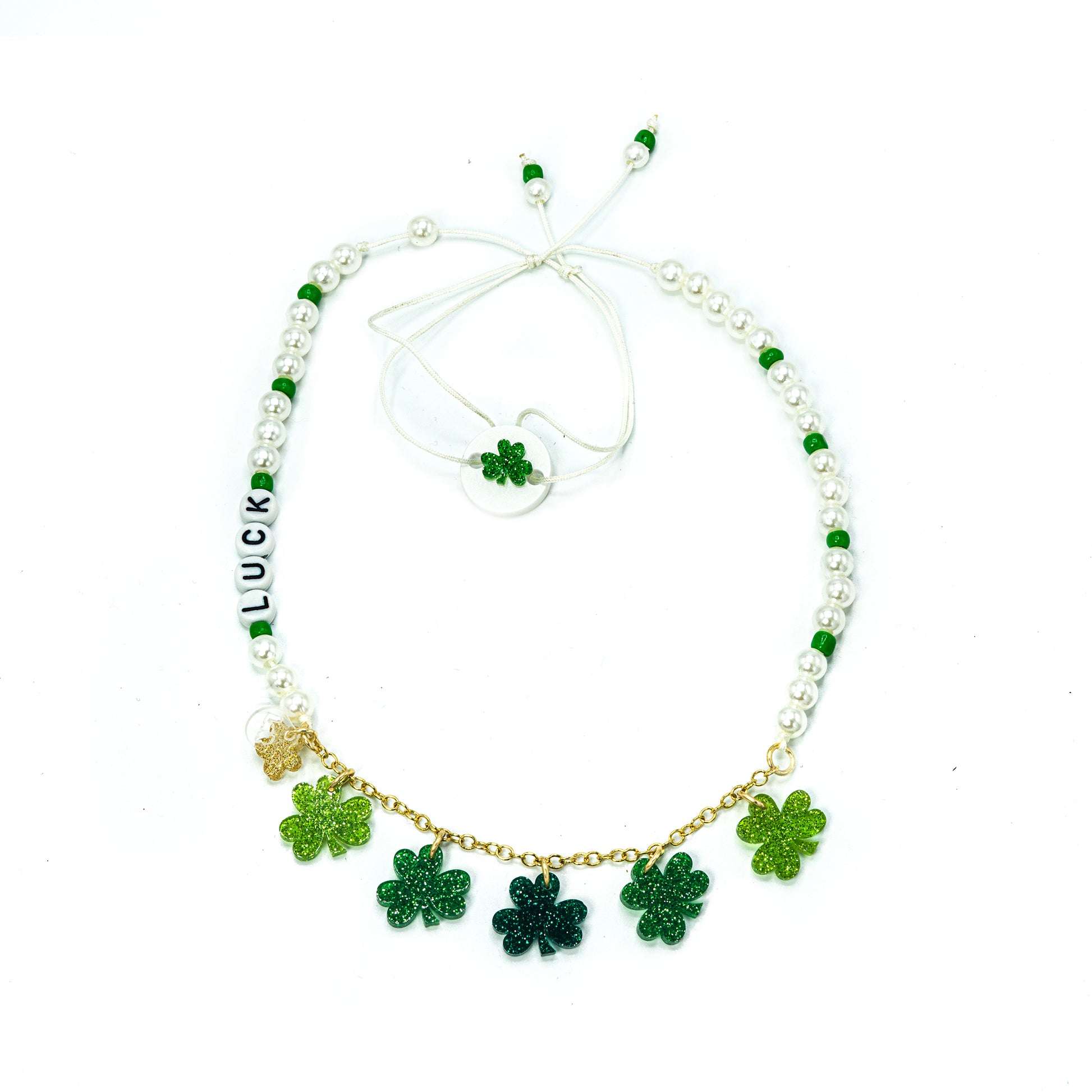 SPR- Shamrocks Luck and Pearl Necklace