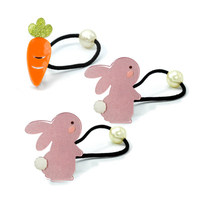 SPR- Bunnies and Carrot Hair Ties Ponytail