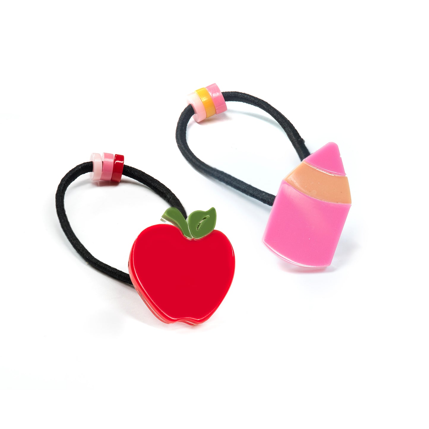 Apple and Pencil Pink Hair Ties - BTS24