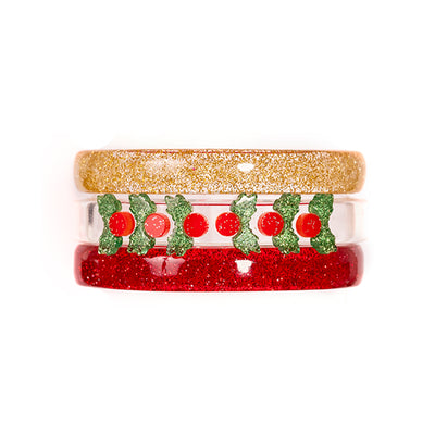 HOL-Mistletoe Bangles -Glitter Red + Gold