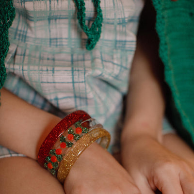 HOL-Mistletoe Bangles -Glitter Red + Gold