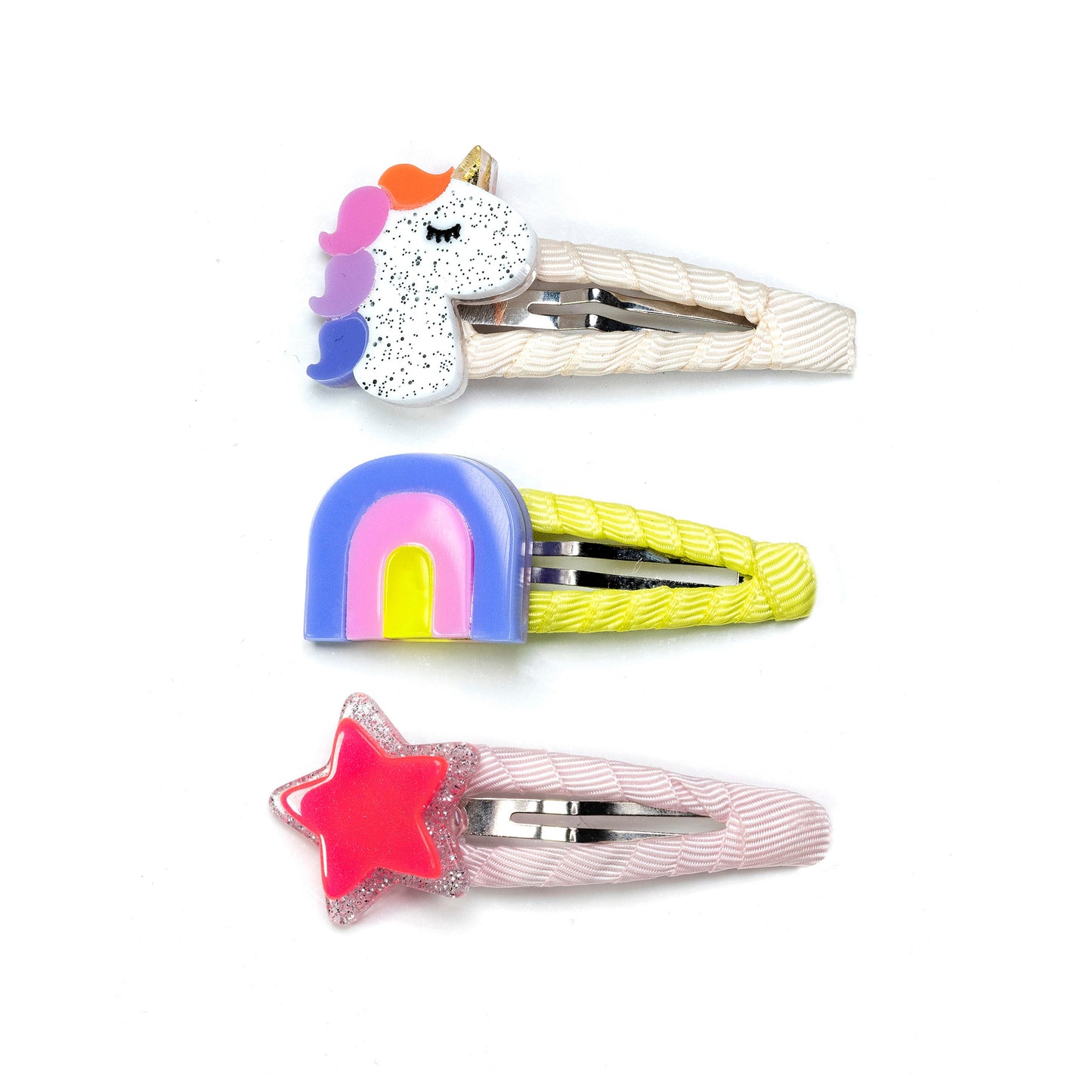 Unicorn Star Neon Covered Snap Clip - SUM23