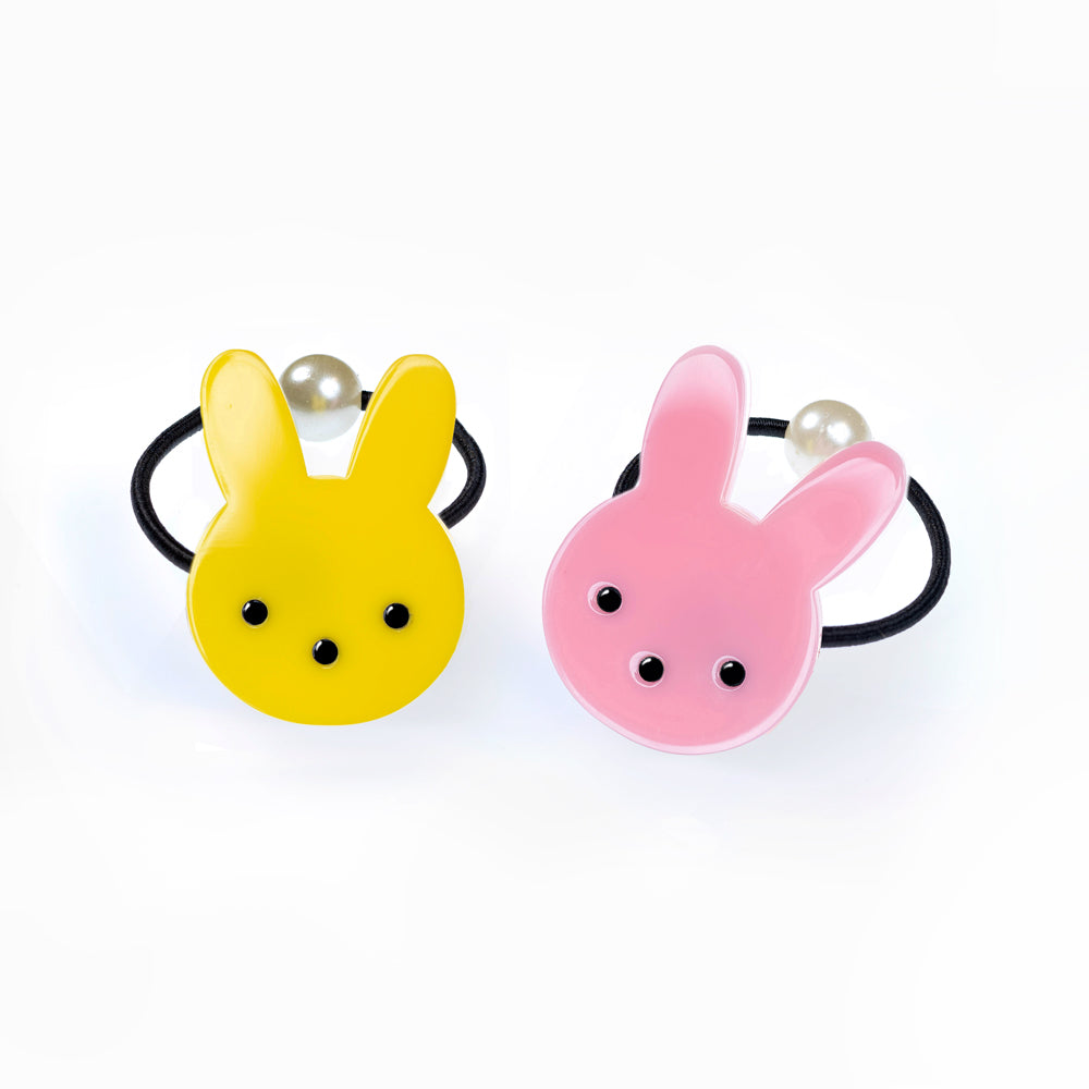 SPR- Easter Bunny Yellow Pink Ponytail (Pair)