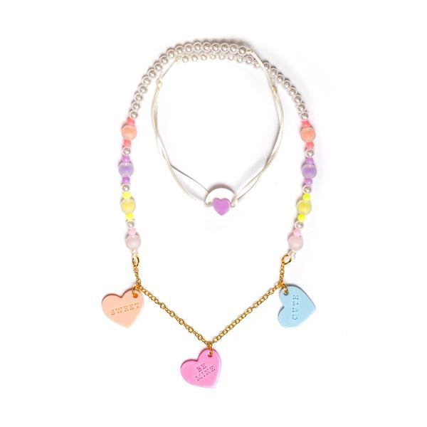 Multi Candy Hearts Beaded Necklace - VAL